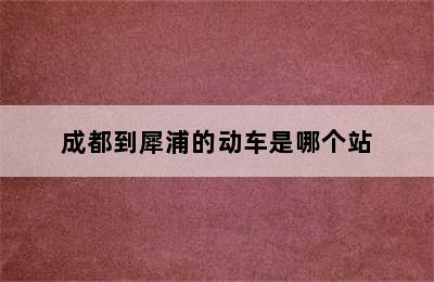 成都到犀浦的动车是哪个站