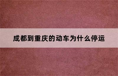 成都到重庆的动车为什么停运