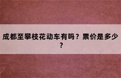 成都至攀枝花动车有吗？票价是多少？
