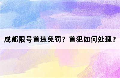 成都限号首违免罚？首犯如何处理？