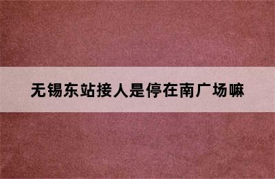 无锡东站接人是停在南广场嘛