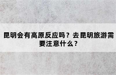 昆明会有高原反应吗？去昆明旅游需要注意什么？