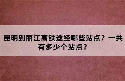 昆明到丽江高铁途经哪些站点？一共有多少个站点？