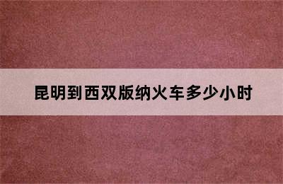 昆明到西双版纳火车多少小时