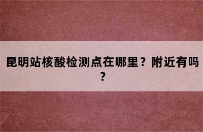 昆明站核酸检测点在哪里？附近有吗？