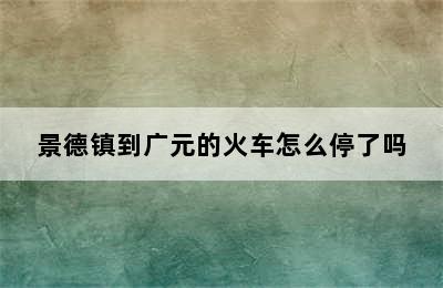 景德镇到广元的火车怎么停了吗