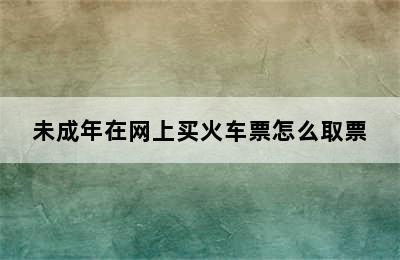 未成年在网上买火车票怎么取票