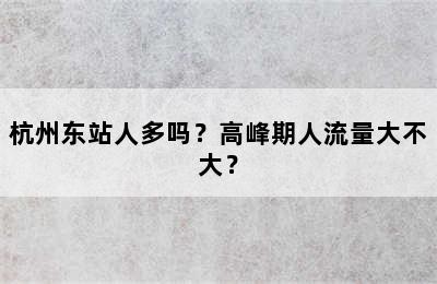 杭州东站人多吗？高峰期人流量大不大？