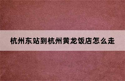 杭州东站到杭州黄龙饭店怎么走