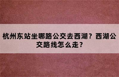 杭州东站坐哪路公交去西湖？西湖公交路线怎么走？
