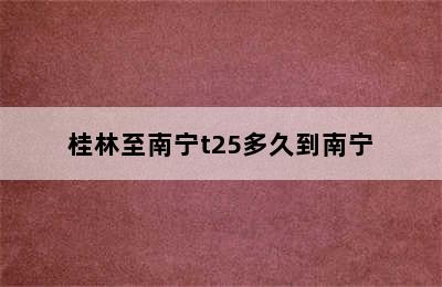 桂林至南宁t25多久到南宁