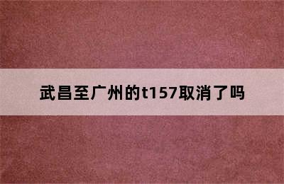 武昌至广州的t157取消了吗