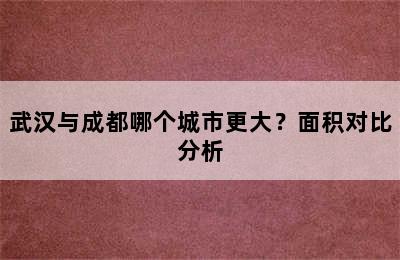 武汉与成都哪个城市更大？面积对比分析