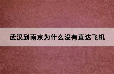 武汉到南京为什么没有直达飞机