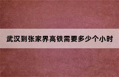 武汉到张家界高铁需要多少个小时