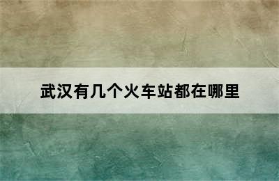 武汉有几个火车站都在哪里