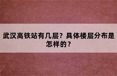 武汉高铁站有几层？具体楼层分布是怎样的？