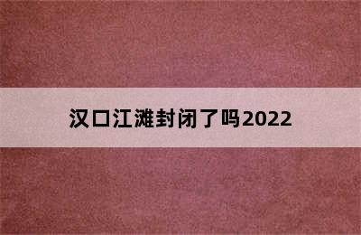 汉口江滩封闭了吗2022