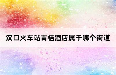 汉口火车站青桔酒店属于哪个街道