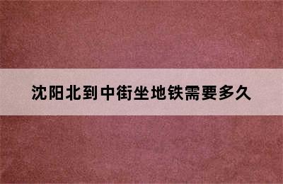 沈阳北到中街坐地铁需要多久