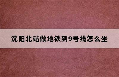 沈阳北站做地铁到9号线怎么坐