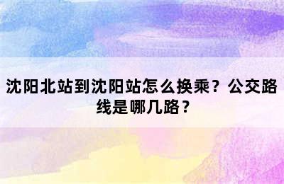 沈阳北站到沈阳站怎么换乘？公交路线是哪几路？