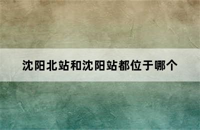 沈阳北站和沈阳站都位于哪个