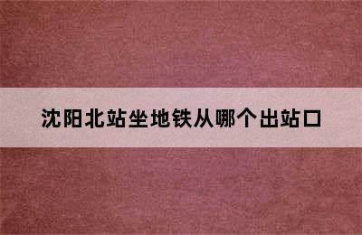 沈阳北站坐地铁从哪个出站口