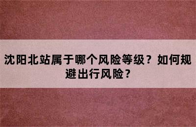 沈阳北站属于哪个风险等级？如何规避出行风险？