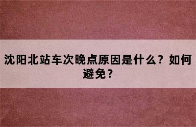 沈阳北站车次晚点原因是什么？如何避免？
