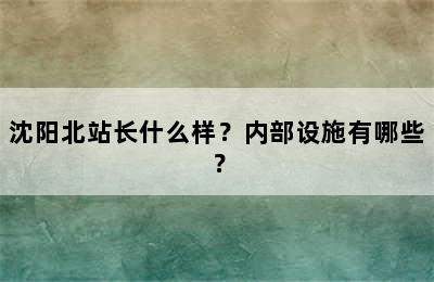 沈阳北站长什么样？内部设施有哪些？