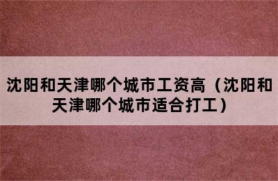 沈阳和天津哪个城市工资高（沈阳和天津哪个城市适合打工）