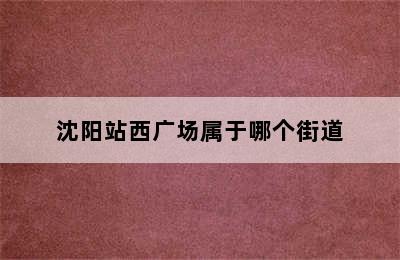 沈阳站西广场属于哪个街道