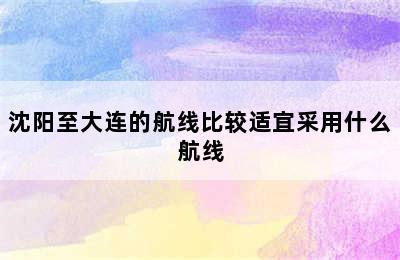 沈阳至大连的航线比较适宜采用什么航线