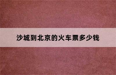 沙城到北京的火车票多少钱