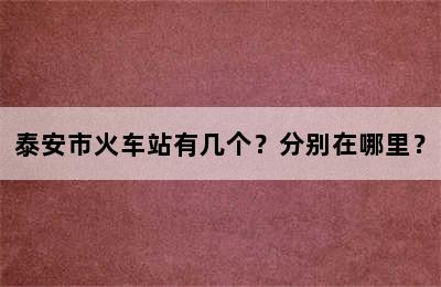 泰安市火车站有几个？分别在哪里？