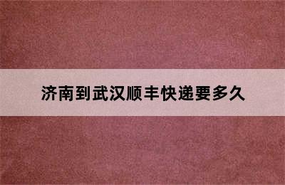 济南到武汉顺丰快递要多久