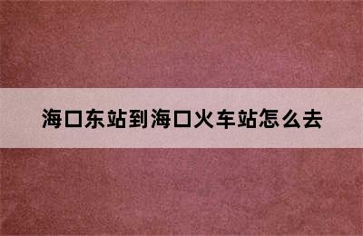 海口东站到海口火车站怎么去