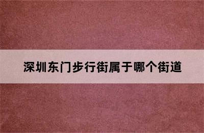 深圳东门步行街属于哪个街道