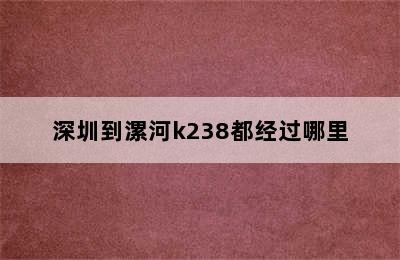 深圳到漯河k238都经过哪里