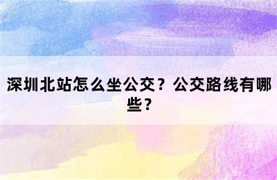 深圳北站怎么坐公交？公交路线有哪些？