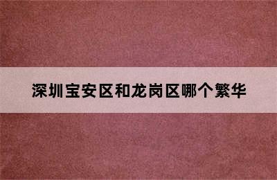 深圳宝安区和龙岗区哪个繁华