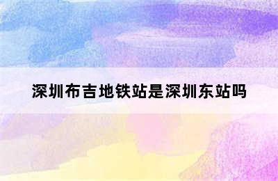 深圳布吉地铁站是深圳东站吗