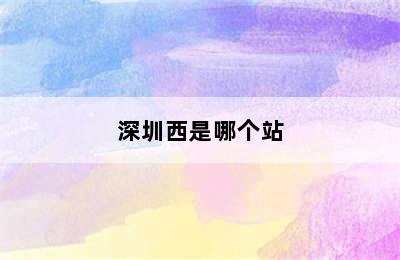 深圳西是哪个站