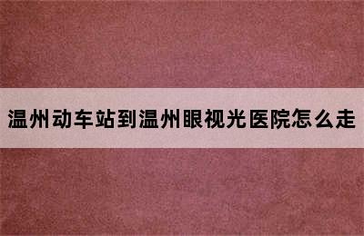 温州动车站到温州眼视光医院怎么走