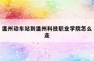 温州动车站到温州科技职业学院怎么走