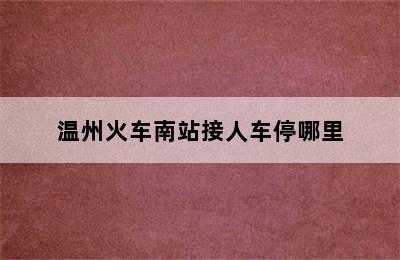 温州火车南站接人车停哪里