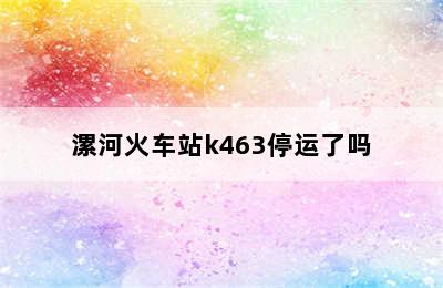 漯河火车站k463停运了吗