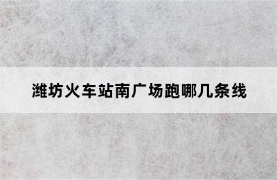 潍坊火车站南广场跑哪几条线