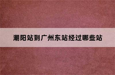 潮阳站到广州东站经过哪些站